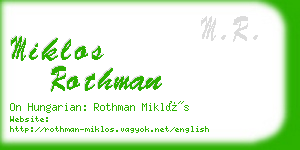 miklos rothman business card